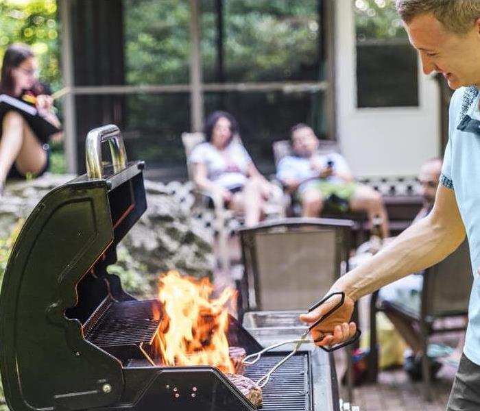 A man grilling
