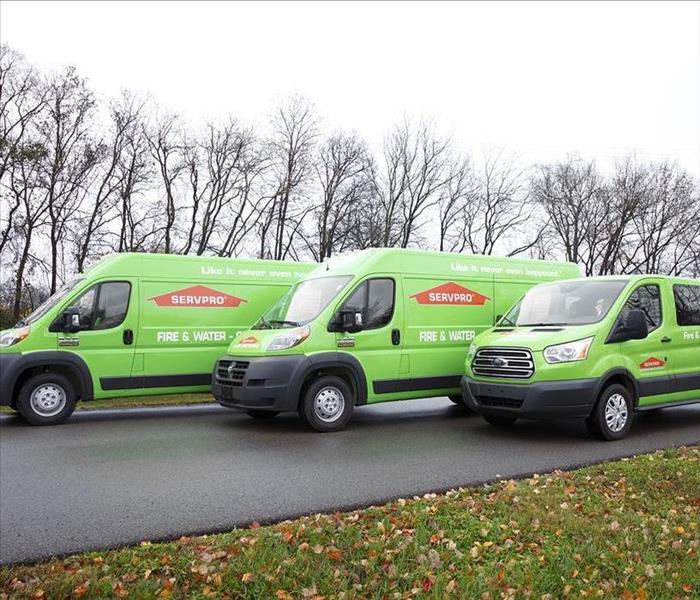 SERVPRO green truck and van 
