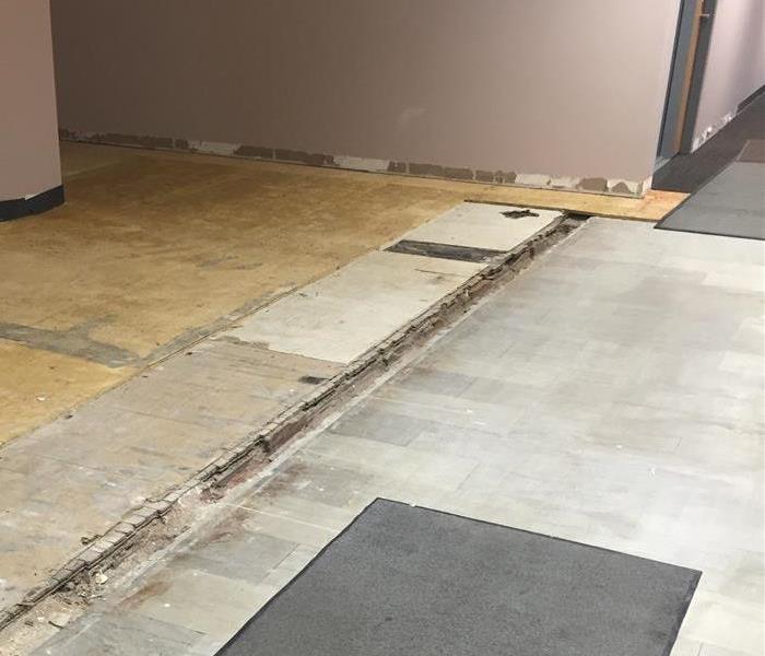 dry floor with carpet removed